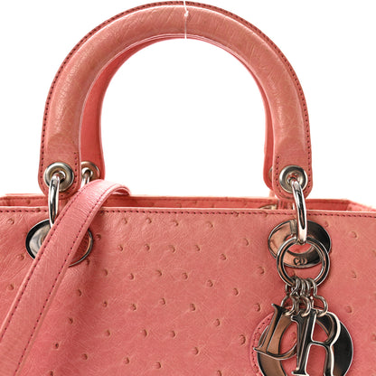 Christian Dior Ostrich Medium Lady Dior Pink 8 of 10