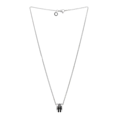 Bulgari 18K White Gold Black Enamel B.zero1 Pendant Necklace 3 of 4