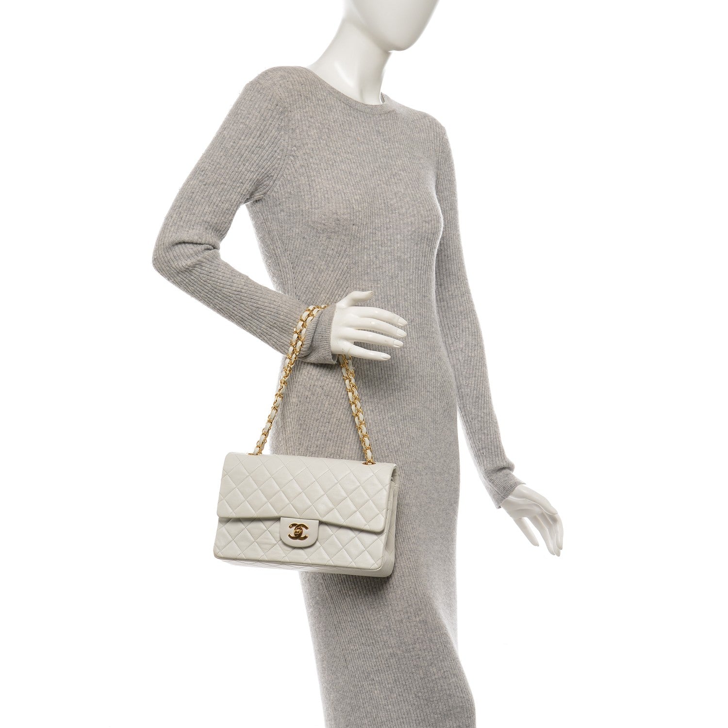 Chanel Lambskin Quilted Medium Double Flap White 2 of 7