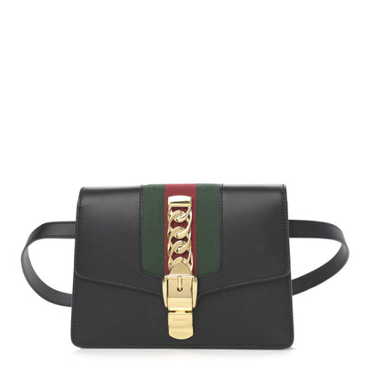 Gucci Calfskin Sylvie Belt Bag 95 34 Black 1 of 12