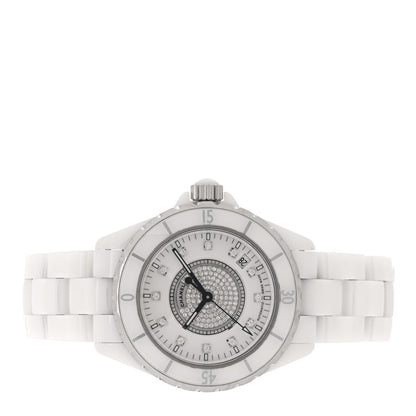 Chanel Stainless Steel Ceramic Diamond Dial 38mm J12 Automatic Watch White 2 of 4