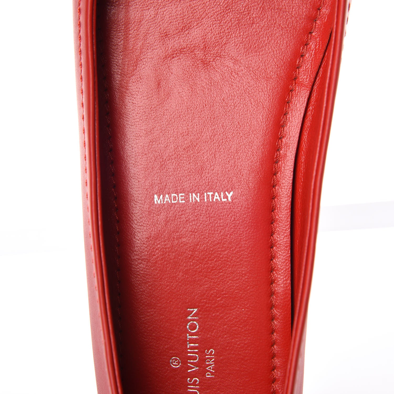 Louis Vuitton Calfskin Oxford Ballerina Flats 37 Red 10 of 16