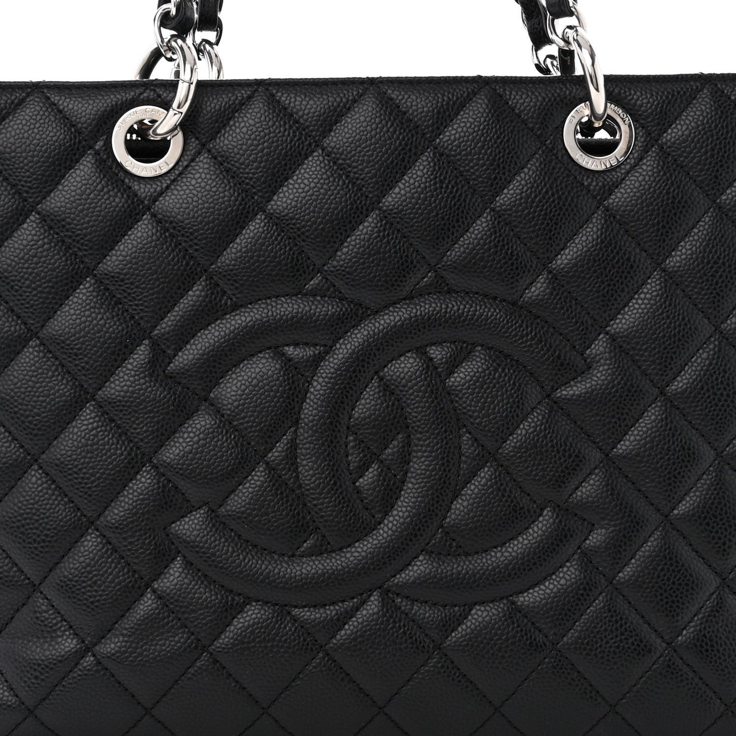 Caviar Quilted Grand Shopping Tote GST Black