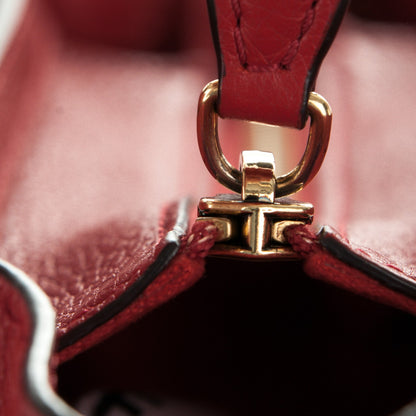 Celine Drummed Calfskin Nano Luggage Coquelicot 8 of 8