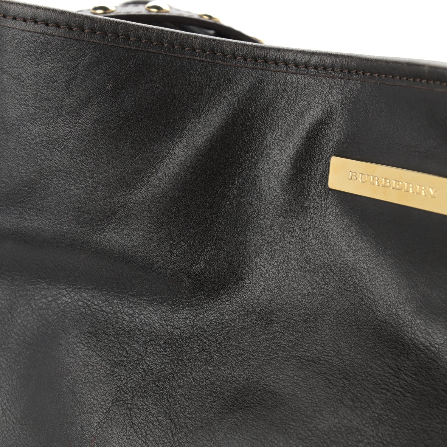 Burberry Lambskin Bridle Studs Large Canterbury Tote Dark Brown 16 of 16