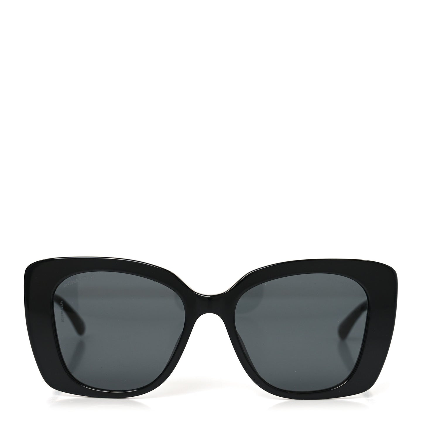 Acetate Strass Square Sunglasses 5422-B-A Black White