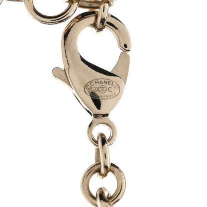 Chanel Crystal Glass Heart CC Necklace Gold 5 of 6
