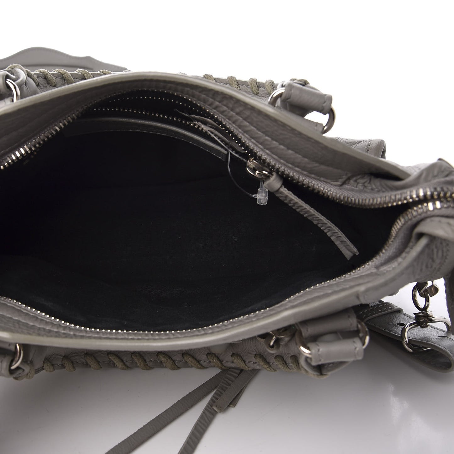Matte Goatskin Rubber Covered Classic Hardware Mini City Gris Glace