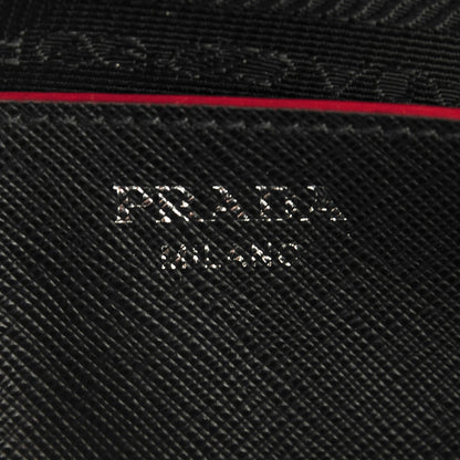 Prada Saffiano Lux Promenade Backpack Black Rosso 7 of 9