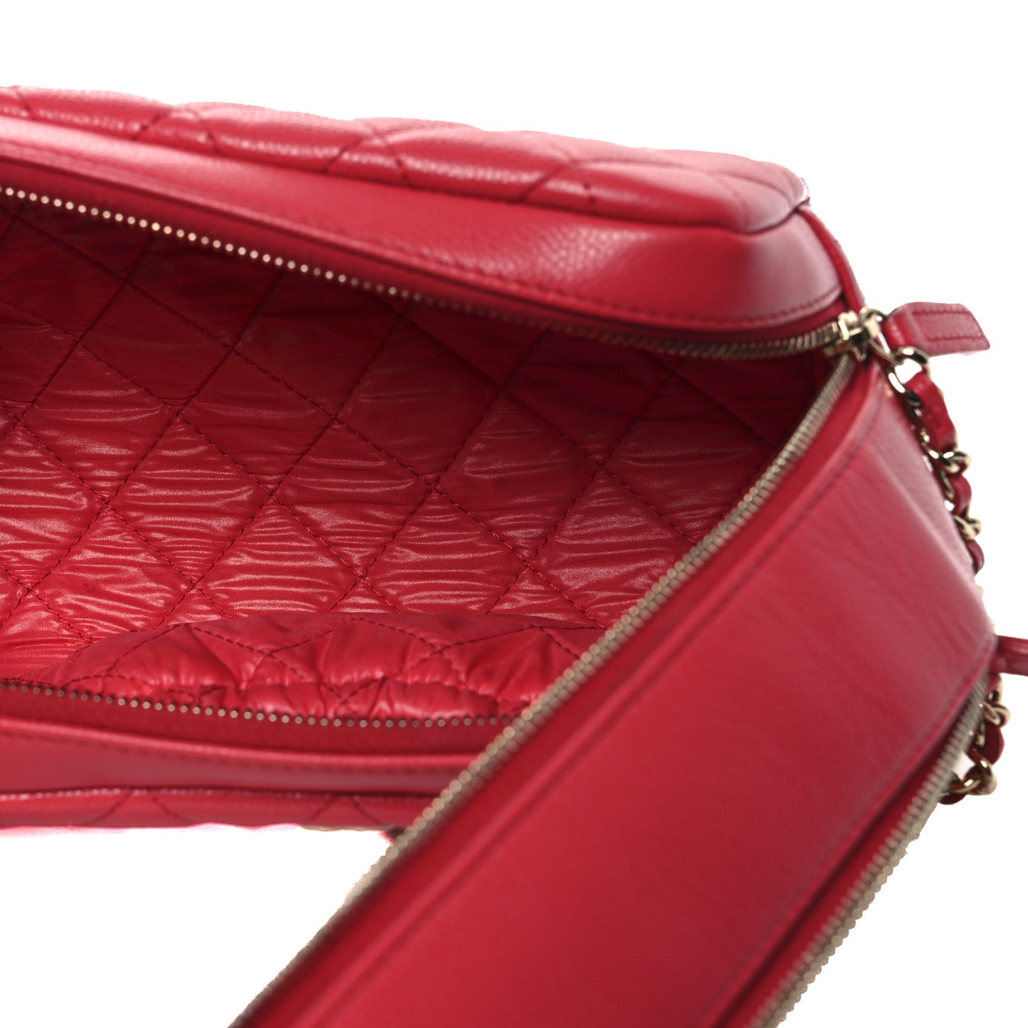 Chanel Caviar Quilted Toiletry Case With Chain Dark Pink 5 of 12