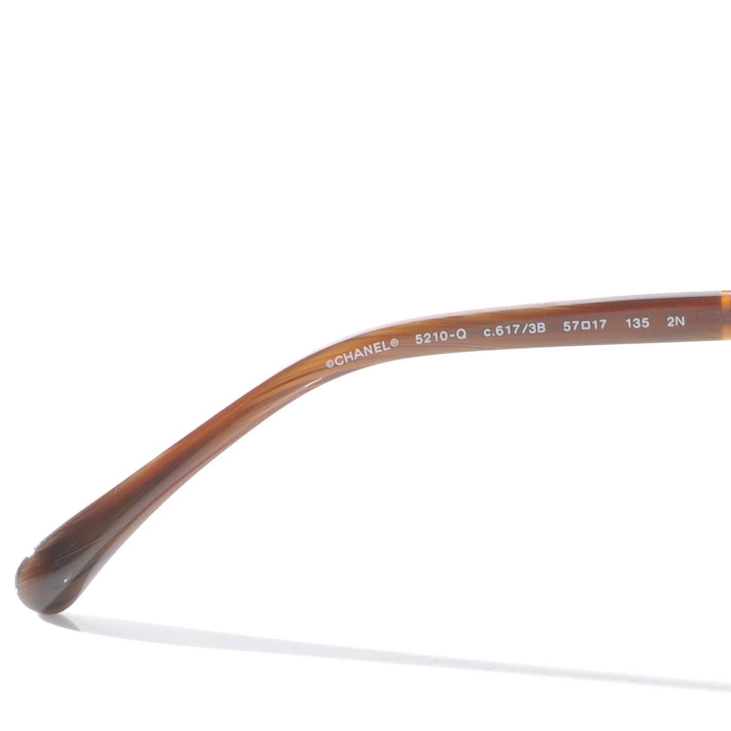 Chanel Acetate Metal Lambskin Chain Square Sunglasses 5210-Q Brown 4 of 4