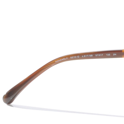 Chanel Acetate Metal Lambskin Chain Square Sunglasses 5210-Q Brown 4 of 4