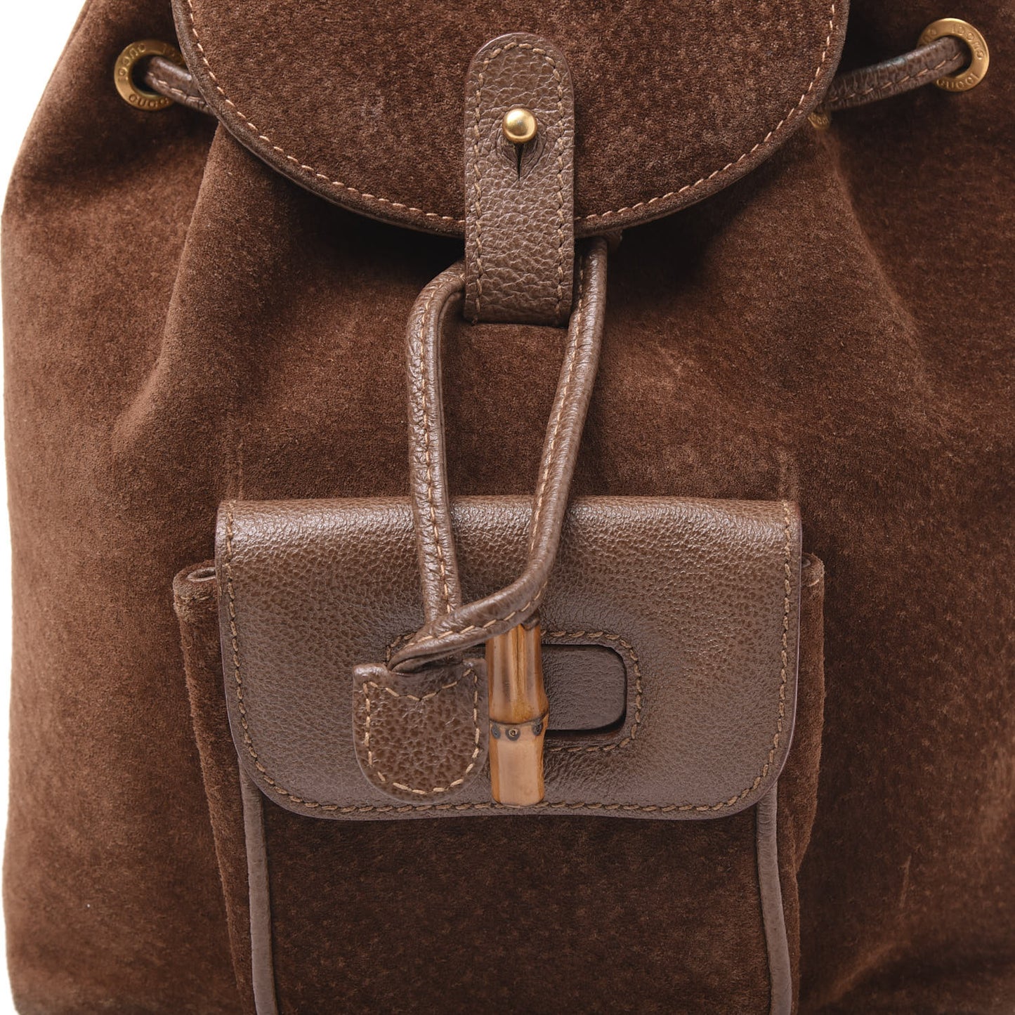 Suede Bamboo Backpack Brown