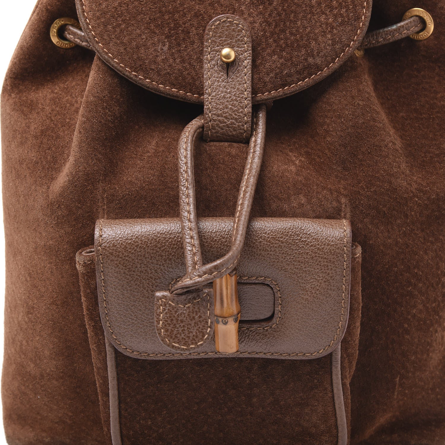 Gucci Suede Bamboo Backpack Brown 10 of 10