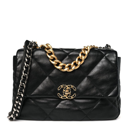Chanel Lambskin Quilted Large Chanel 19 Flap Black 1 of 11