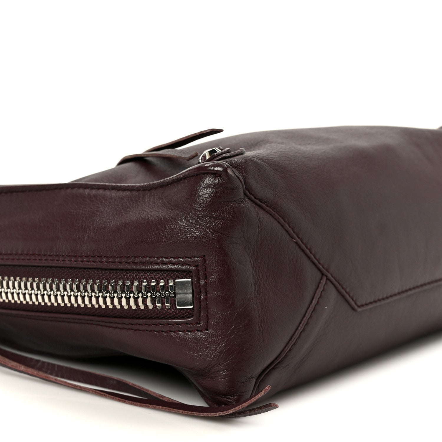 Balenciaga Calfskin Papier Mini A4 Zip Around Tote Rouge Aubergine 9 of 10