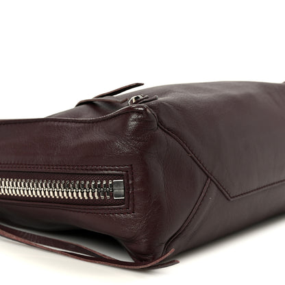 Balenciaga Calfskin Papier Mini A4 Zip Around Tote Rouge Aubergine 9 of 10