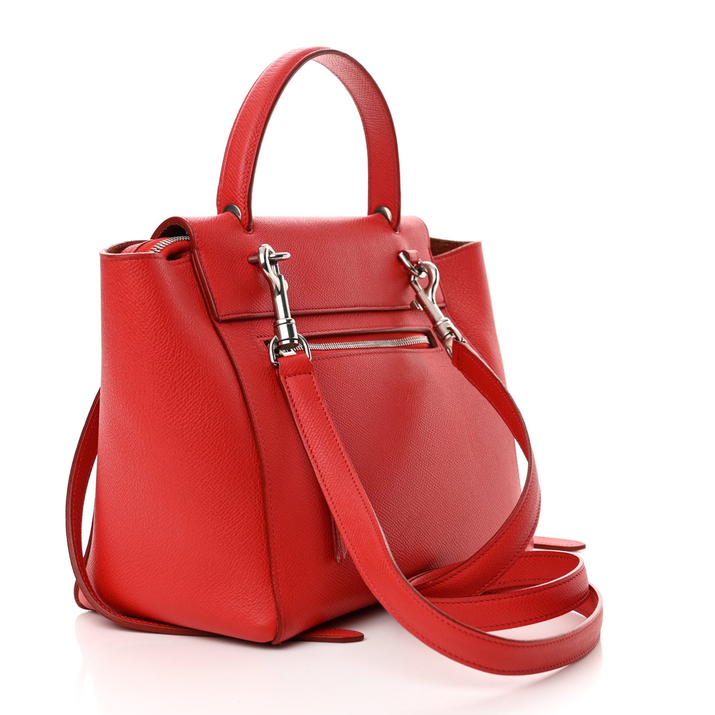 Baby Grained Calfskin Micro Belt Bag Coquelicot