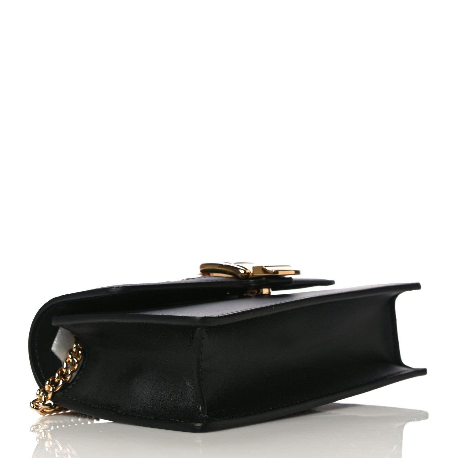 Gucci Calfskin Super Mini Sylvie Chain Shoulder Bag Black 4 of 11