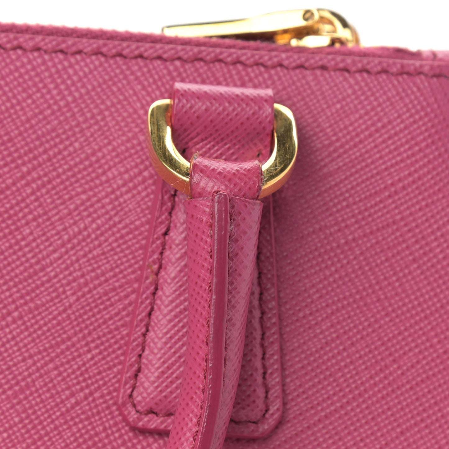 Saffiano Lux Micro Galleria Double Zip Tote Fuxia