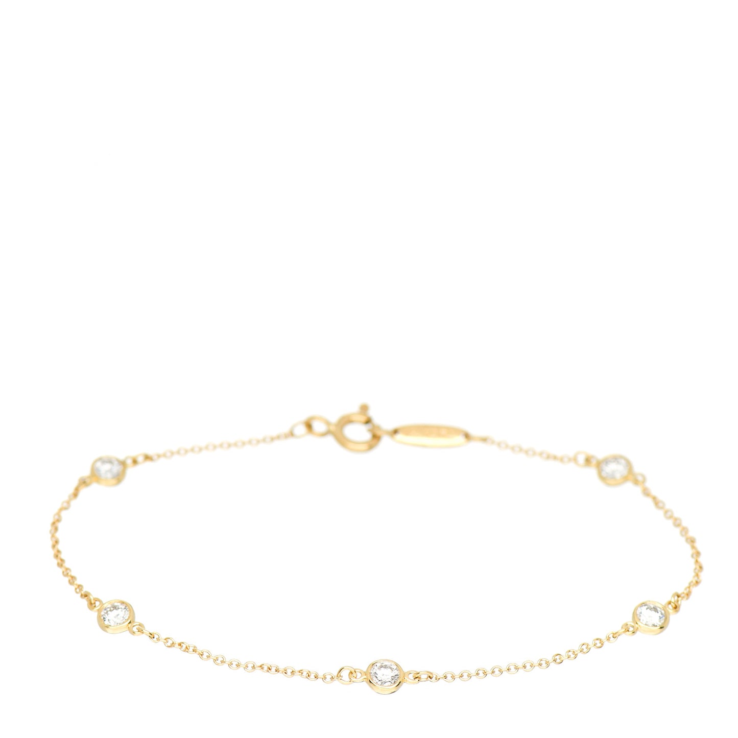 18K Yellow Gold Diamond .40ctw Elsa Peretti Diamonds by the Yard Station Bracelet