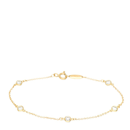Tiffany 18K Yellow Gold Diamond .40ctw Elsa Peretti Diamonds by the Yard Station Bracelet 1 of 4