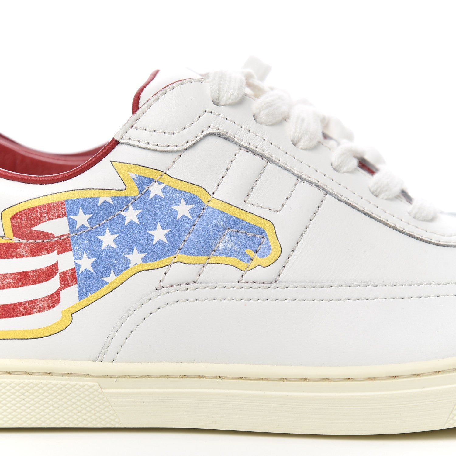 Hermes Calfskin Printed Quicker Sneakers 35.5 White 8 of 12