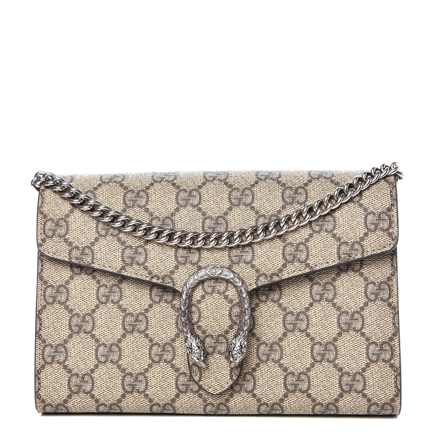 GG Supreme Monogram Mini Dionysus Chain Wallet Beige Taupe
