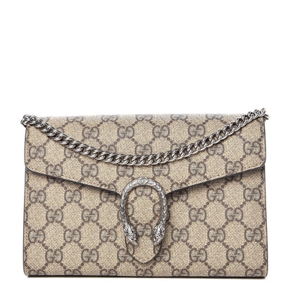 Gucci GG Supreme Monogram Mini Dionysus Chain Wallet Beige Taupe 1 of 8
