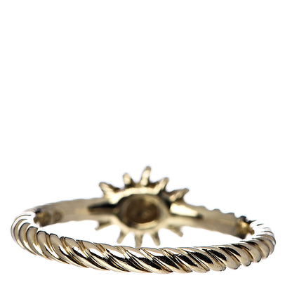David Yurman 18K Yellow Gold Diamond 2mm Starburst Ring 52 6 4 of 5