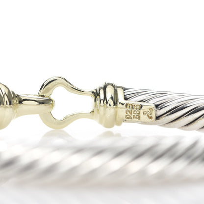 David Yurman Sterling Silver 14K Yellow Gold 7mm Cable Classic Buckle Bracelet 4 of 4