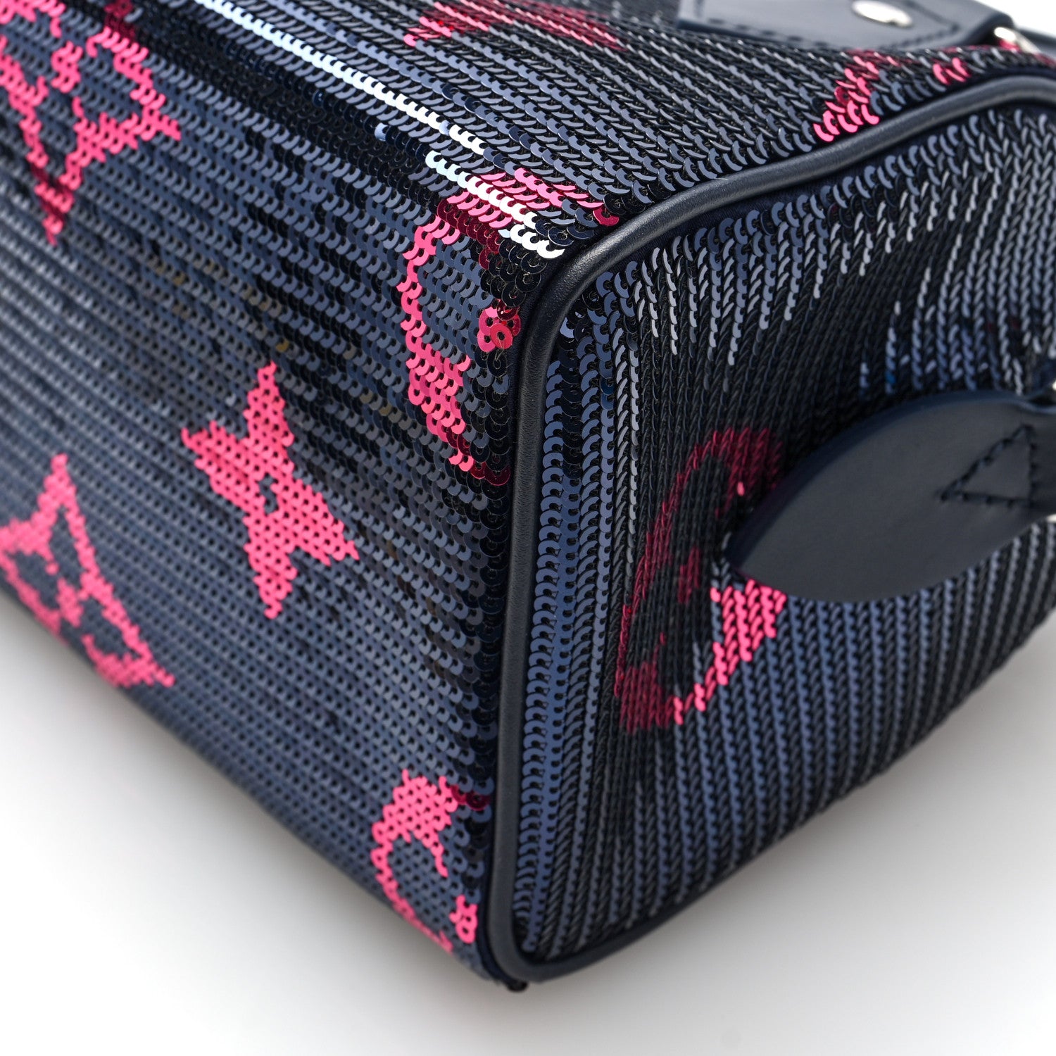Louis Vuitton Giant Monogram Sequins Speedy Bandouliere 18 Navy Fuchsia 9 of 9