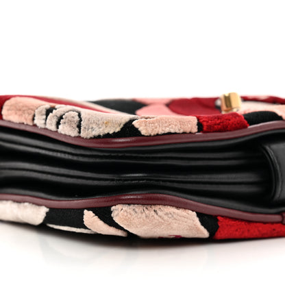Chanel Velvet Lambskin Mini Camellia Flap Black Burgundy 9 of 12