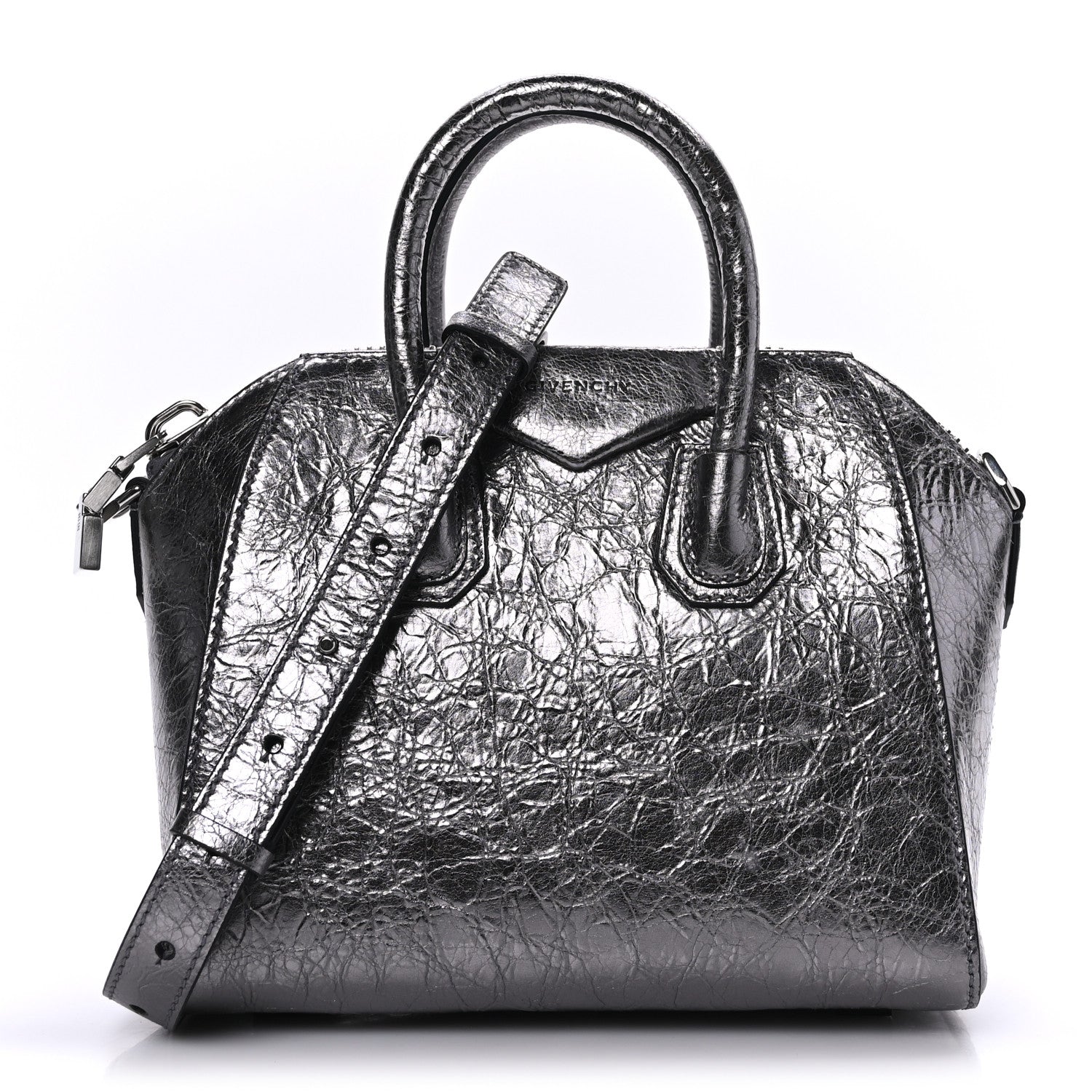 Givenchy Laminated Lambskin Mini Antigona Silvery Grey 1 of 8