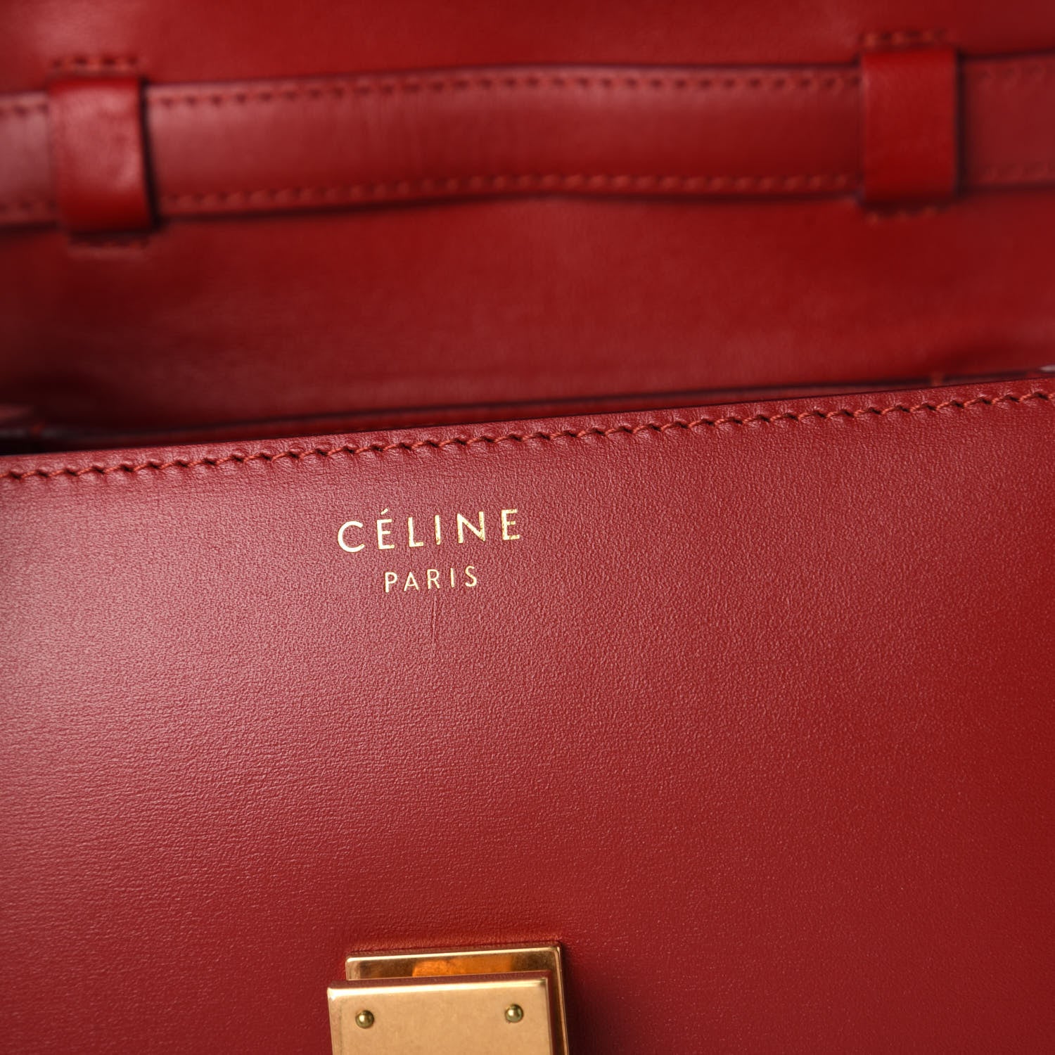 Celine Box Calfskin Small Classic Box Flap Bag Red 9 of 10
