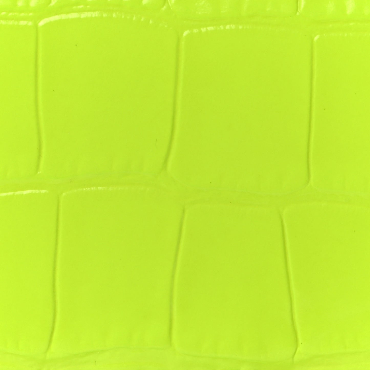 Shiny Calfskin Crocodile Embossed Hourglass Chain Bag Fluo Yellow