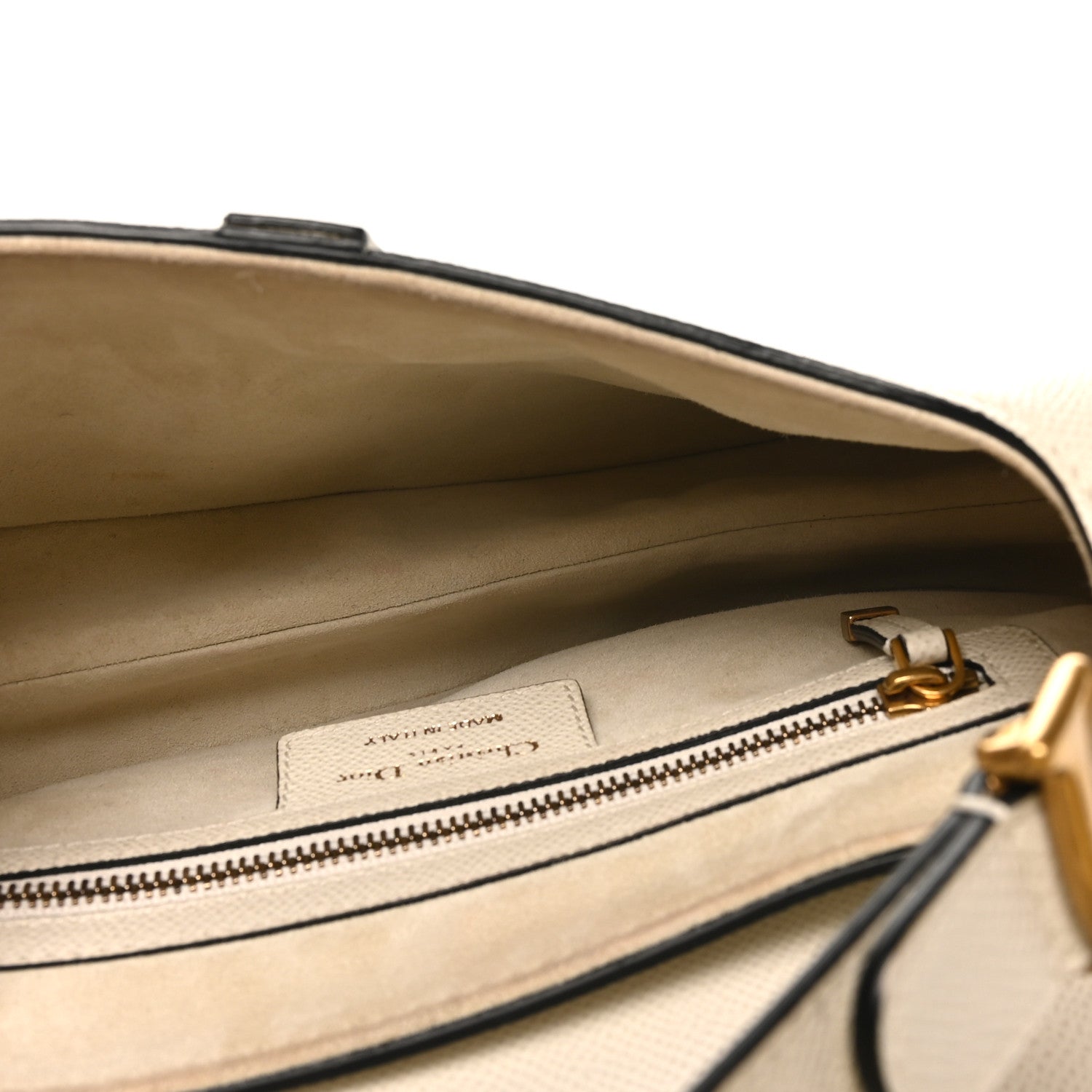 Christian Dior Grained Calfskin Saddle Bag White 5 of 10