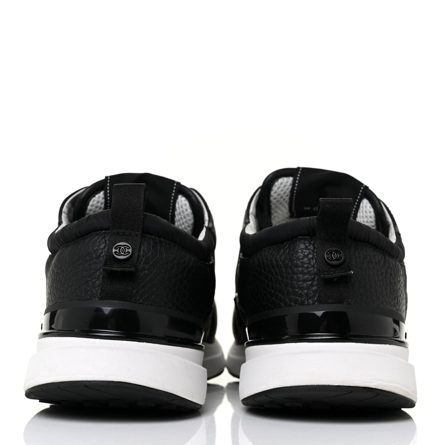 Calfskin Mesh Suede Mens CC Sneakers 43 Black White