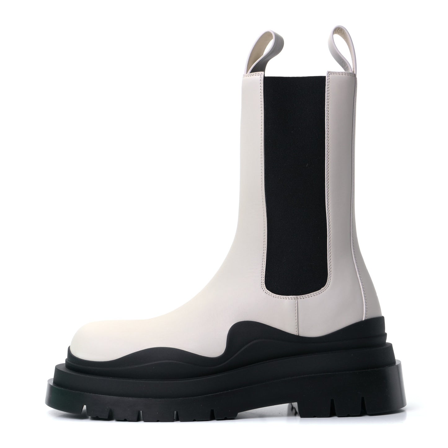 Calfskin Mens The Tire Chelsea Boots 41 Sea Salt Black