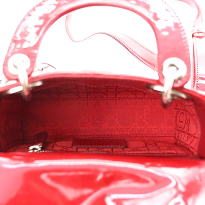 Christian Dior Patent Cannage Mini Lady Dior Red 5 of 9