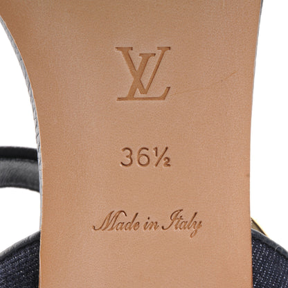 Louis Vuitton Denim Monogram Formentera Flat Sandals 36.5 Blue 6 of 7