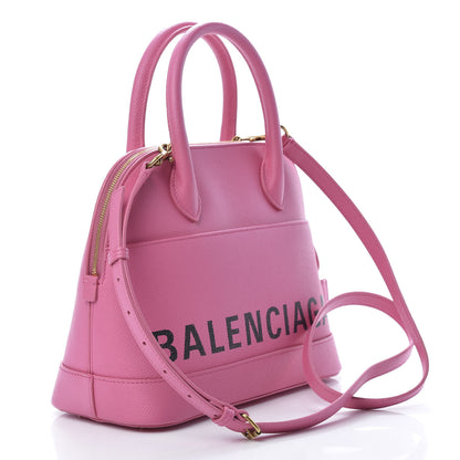 Balenciaga Signature Grained Calfskin S Ville Top Handle Bag Rose Bubblegum Black 3 of 13