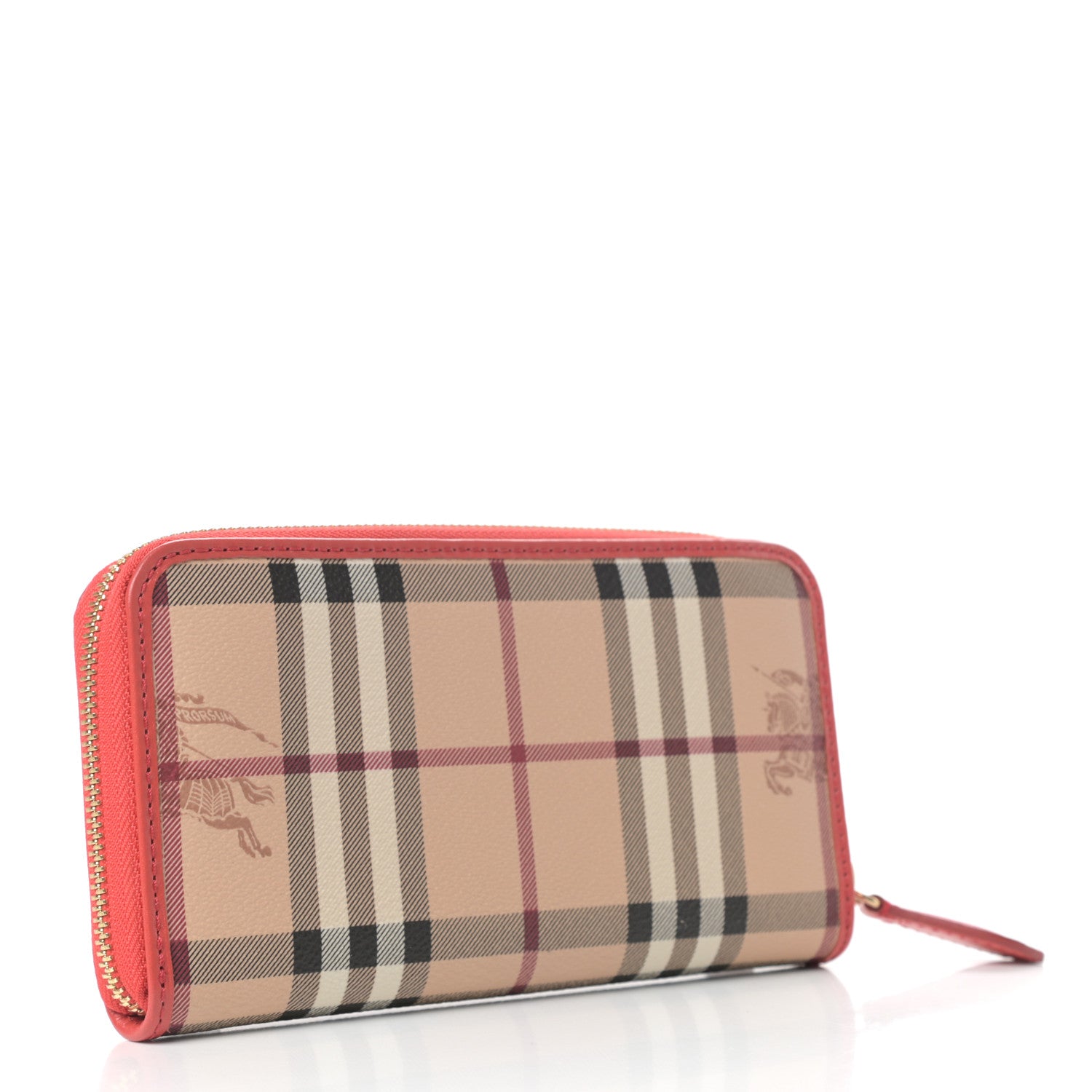 Burberry Haymarket Check Large Ziggy Zip Around Wallet Red 3 of 6
