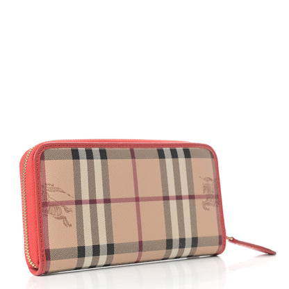 Burberry Haymarket Check Large Ziggy Zip Around Wallet Red 3 of 6