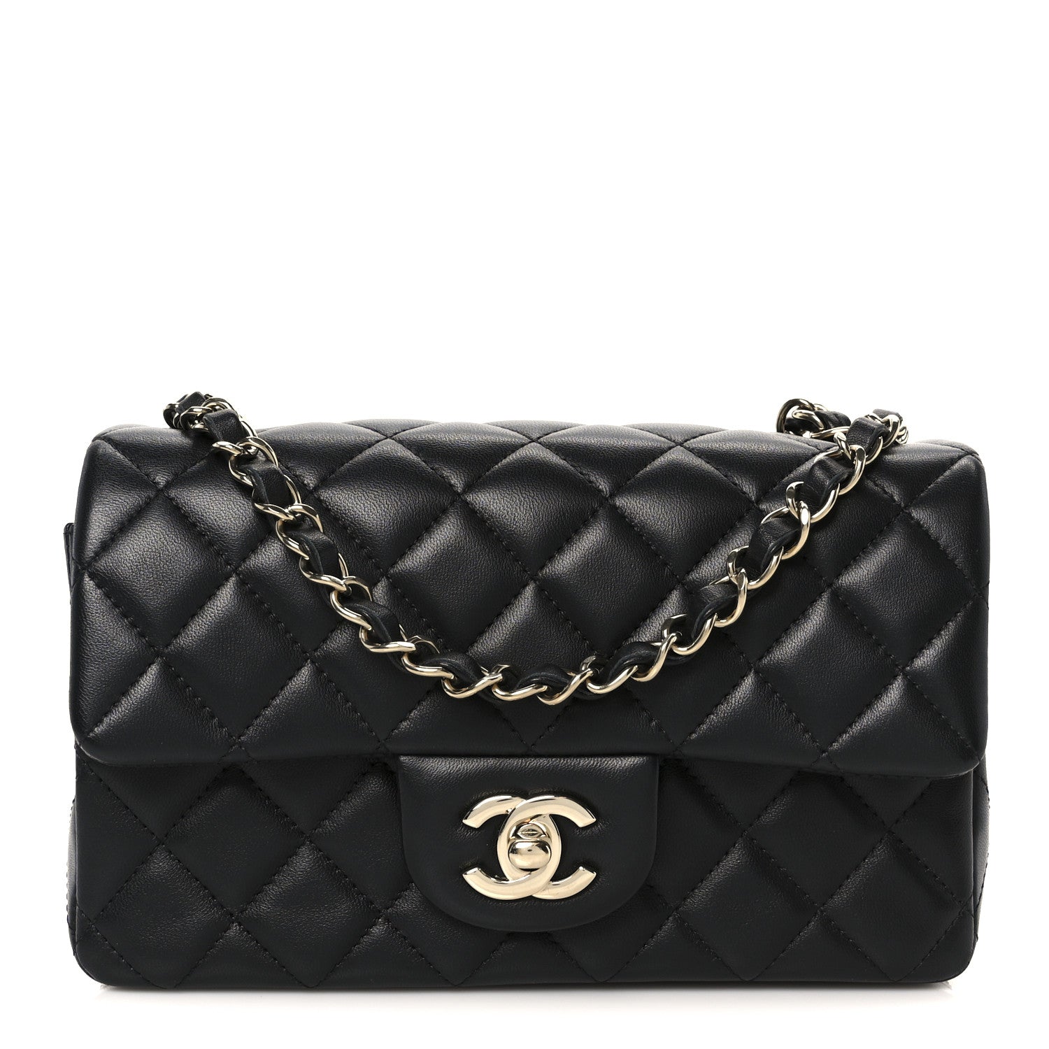 Chanel Lambskin Quilted Mini Rectangular Flap Black 1 of 11