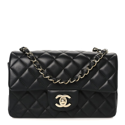 Chanel Lambskin Quilted Mini Rectangular Flap Black 1 of 11
