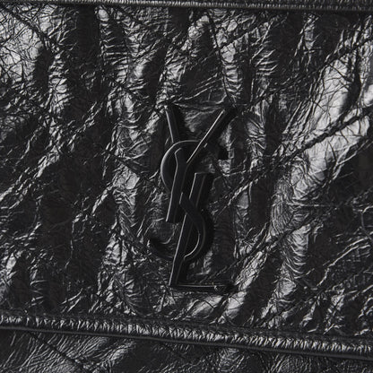 Saint Laurent Crinkled Calfskin Matelasse Monogram Medium Niki Chain Satchel Black 11 of 13