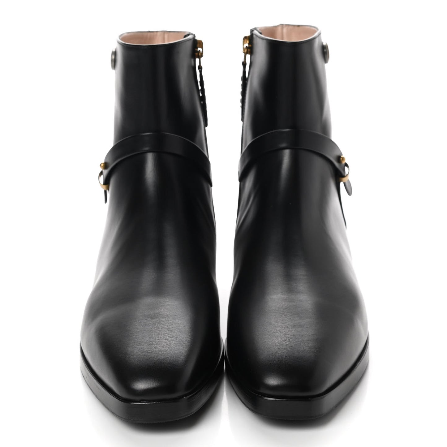 Calfskin Womens GG Ankle Boots 37.5 Black