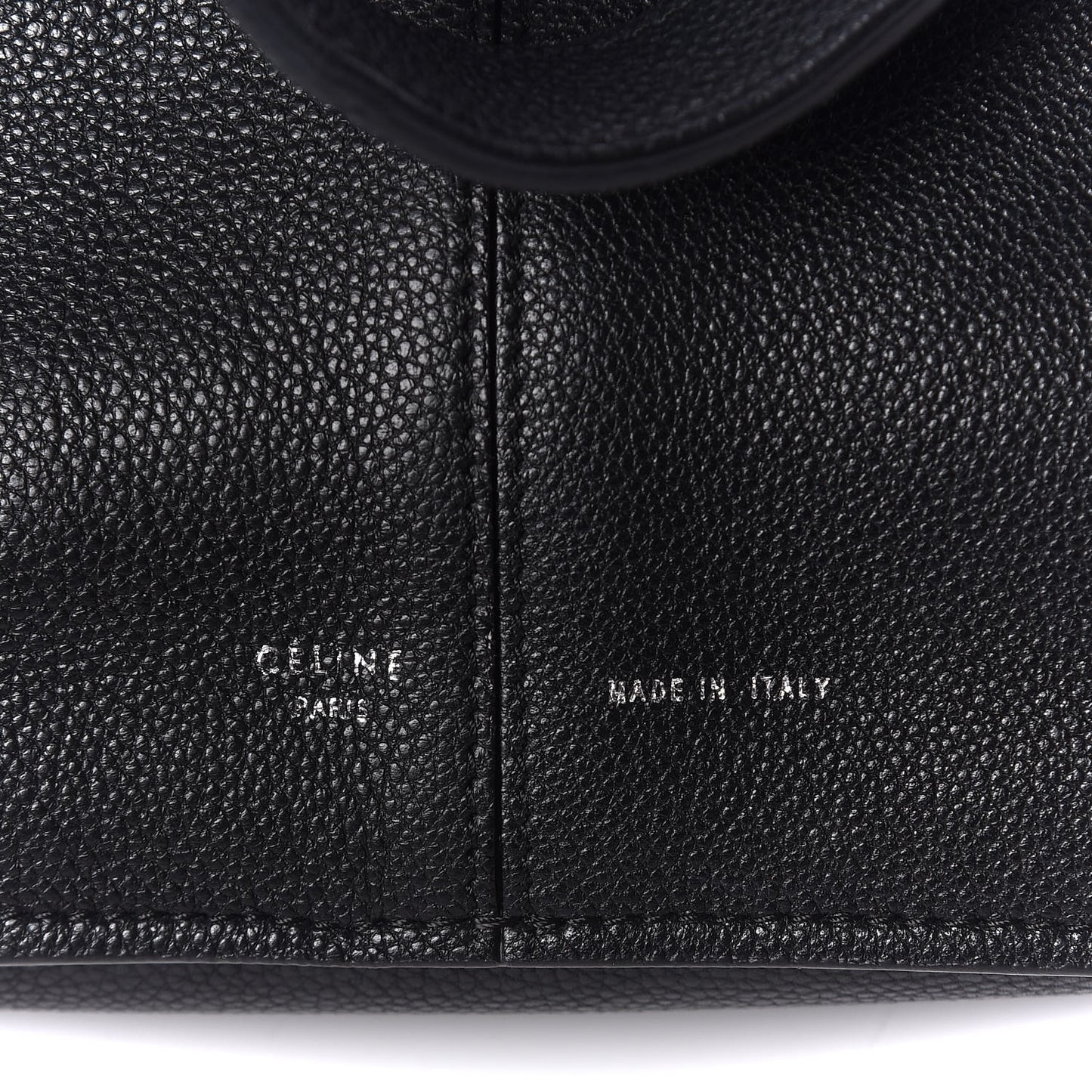 Baby Grained Calfskin Small Tri-Fold Bag Black