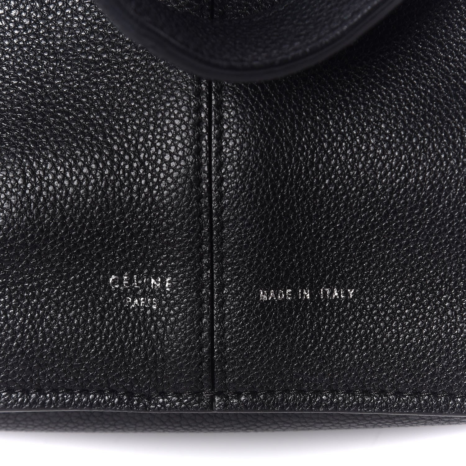 Celine Baby Grained Calfskin Small Tri-Fold Bag Black 7 of 9